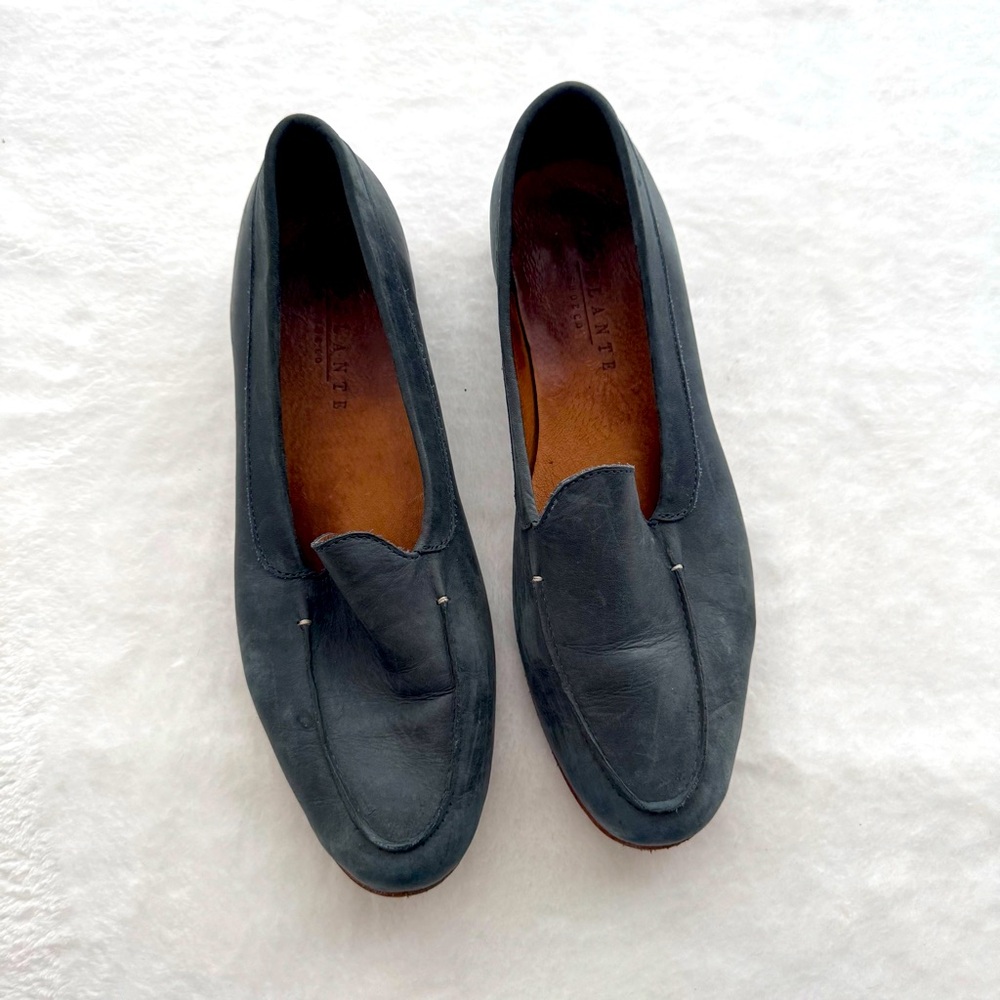 Adelante Villa Loafers Handmade Leather Shoes 9 Regular Blue Slip On